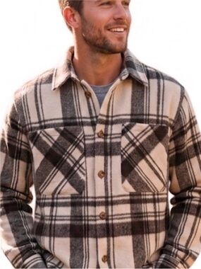 NWT Urban Man Men's Plaid Soft Button-Up Shacket with
FULL LOWER BACK
COVERAGE